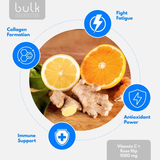 Vitamin C 1000mg + Rose Hip – 360 Capsules – 360 Day Supply