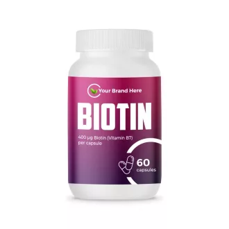   Biotin 400 µg – 60 Capsules – White Label – MOQ 20 Units – EU Supplier