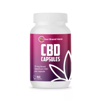   Broad Spectrum CBD capsules 15 mg – 60 Capsules – White Label – MOQ 20 Units – EU Supplier