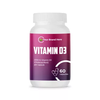   Vitamin D3 2000 IU – 60 Capsules – White Label – MOQ 20 Units – EU Supplier