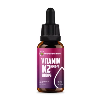   Vitamin K2 (MK-7) Drops 100 µg / serving – 90 servings– White Label – MOQ 20 Units – EU Supplier
